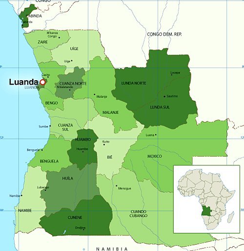 Mapa de Angola